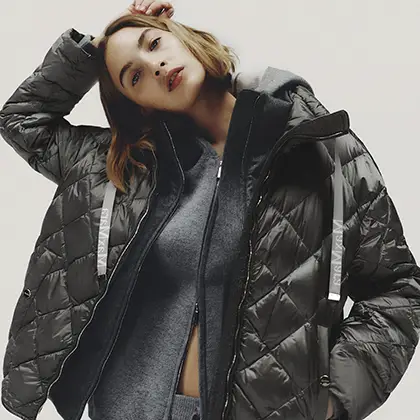 Hochgeschlossene Jacke aus Wollgemisch, schwarz | Max Mara